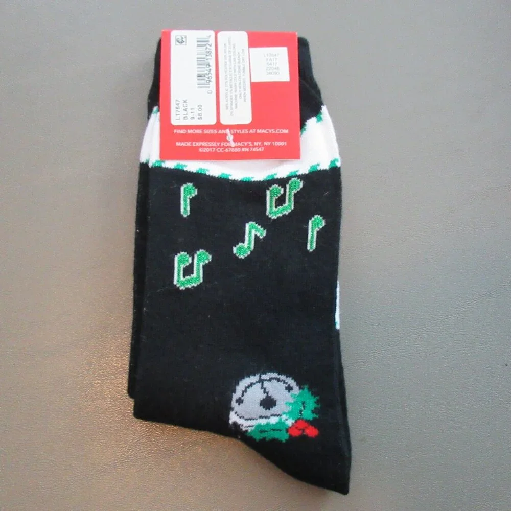 Charter Club Women's Single All The Way Crew Socks, 1 Pair, Black, One Size